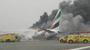 Plane crash-lands at Dubai airport